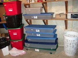lots of storage bins all sizes