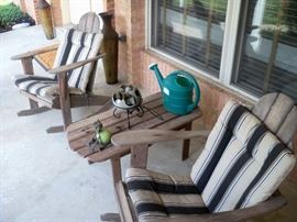 Adirondack chairs and table and misc