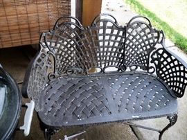 aluminum love seat (needs paint)