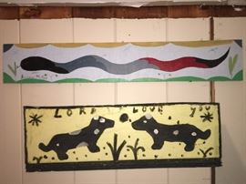 Lots of folk art in this sale - bottom: classic piece by well-known and documented Gainesville/Rabbittown artist R.A. Miller and Snake above by his son Ronnie -BOTH SOLD