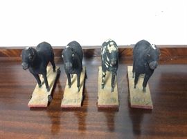 Rare and valuable set of stuffed horses on wheels with children's names written on them. Circa 1800s