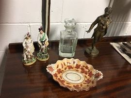 Various ceramic, glass, metal objects 