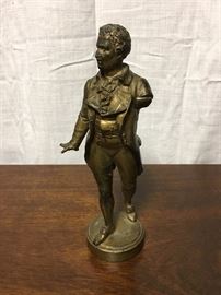 Brass sculpture of military officer with arm shot off