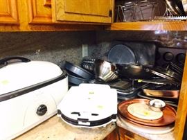 LOTS of Appliances and Pots and Pans and  Ovenware