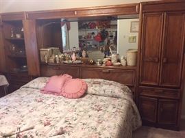 KING bed headboard with mirror and storage with matching dresser $450.00