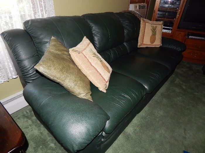 Leather Sofa - Deep Green