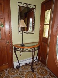 1/2 Round Entry Table and Mirror