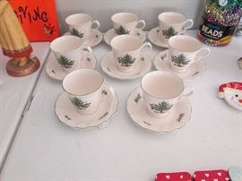 Nikko Christmas Tree Cups and Saucers