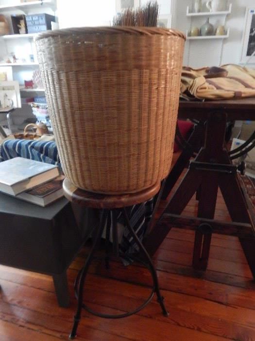 One of the many baskets in this home. They are a passion of the home owner and she managed to still take several with her. Well constructed and very functional.