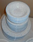 Blue splatter ware dishes