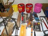 large collection of hand tools and hardware