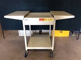 High Quality Bretford Metal Rolling Service Cart with Dual Folding Collapsable Platform Shelves- Home Office Shop Small Business Supplies Equipment- Great Condition!
