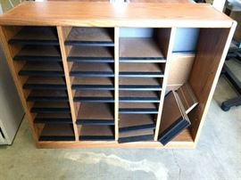 Heavy-Duty Desk Counter Top Wood Grain Organizer Separator Filing Cabinet - Manage Papers Orders Files Part Organization Medical Home Office Shop Small Business Supplies Equipment - super Condition!
