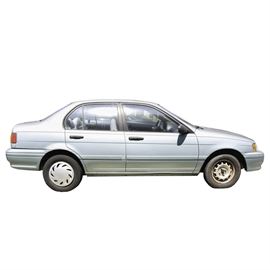 1993 Toyota Tercel Sedan: A 1993 Toyota Tercel sedan; VIN is JT2EL43TXPC262864 and odometer reads 104,133 miles. The 4-door sedan is light blue, and features a 4-cylinder gasoline engine and automatic transmission. The interior of the vehicle features cloth interior and manual door locks and windows. An upgraded CD and radio has been installed in the car.