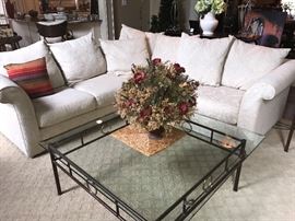 Bauhaus sectional sofa - small enough to fit almost any situation - and in great condition. Glass and iron coffee table fits in nicely.