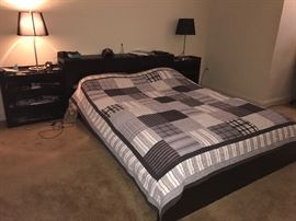 Hard to visualize this cool dark grey, wood pattern bedroom set -- but it's great!