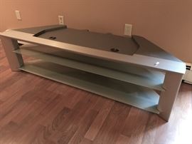 Heavy TV stand with glass shelving