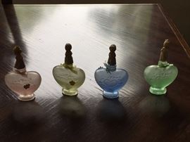 Precious moments season's decanter bottles.