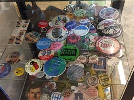 Some of the Huge Button Collection including Political Button's.
