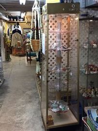 Vintage Timex Turning Display Cabinet-Lighted with Key.  Works Great.