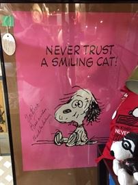 Snoopy Poster Signed by Charles Schulz.