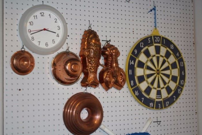Copper Molds and Dart Board