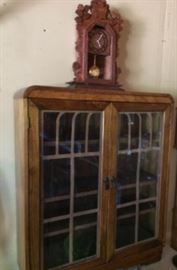Curio Cabinet and Clock on Top