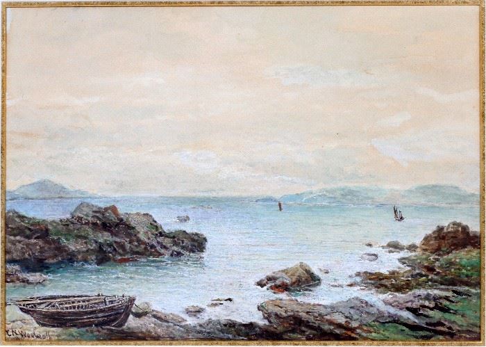 2364 CHARLES WOOLNORTH (1815-1906), WATERCOLOR ON PAPER, H 10", W 14"