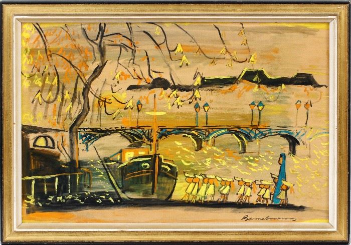 2024 LUDWIG BEMELMANS, AMERICAN GOUACHE ON ILLUSTRATION BOARD FOR MADELINE SERIES, H 19", W 30"