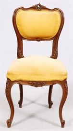 1198 LOUIS XV STYLE WALNUT SIDE CHAIRS, 19TH C., H 32", W 17"