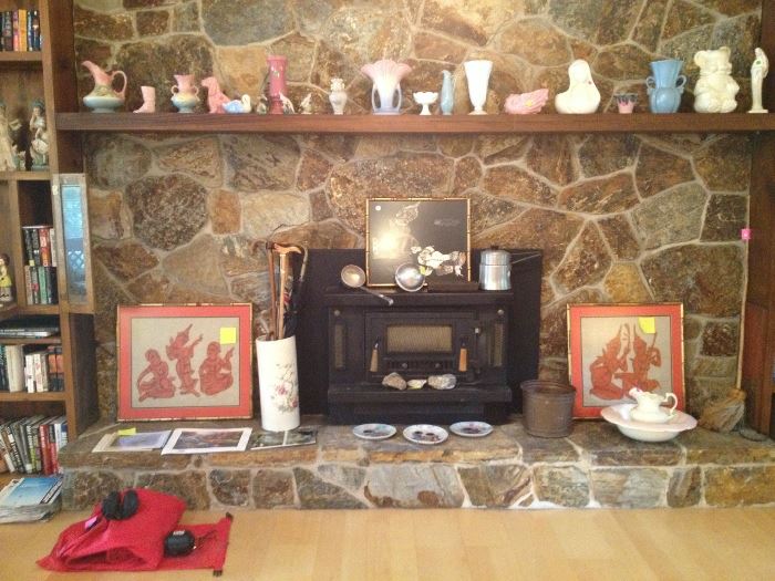 Hull, McCoy, batiks, rustic items, books