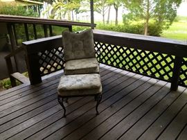 metal chair with ottoman circa 1950s
