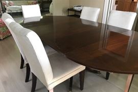 Simplistic vintage dining table in beautiful condition. Parsons chairs are not for sale.