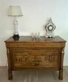 Antique neoclassical Egyptian revival 4-drawer chest