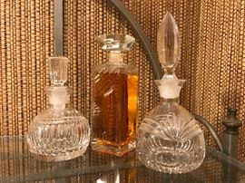 Perfume bottles as well as some vintage Guerlain