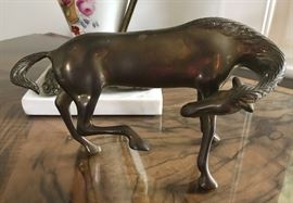Heavy brass horse