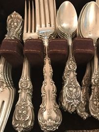 Additional set of 12 sterling forks only --  these forks in the middle, or monogrammed and not a part of the 120 pieces in the Francis Ist.