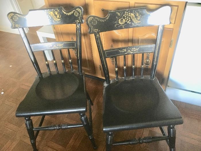 Gold trimmed chairs (set of 2)