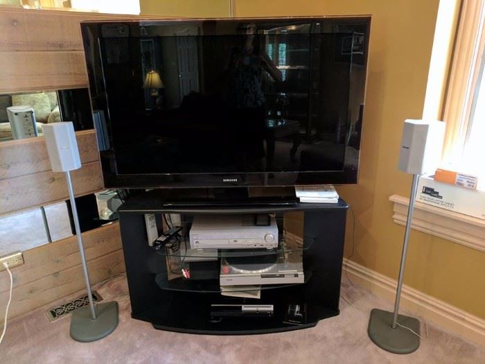 52" Samsung TV (SOLD), Pioneer home theater system (total 5 speakers), PlayStation. 