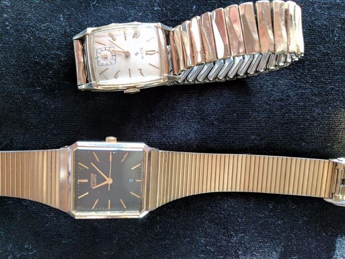 Stunning watches including an Elgin with new battery and a Citizen wind up professionally cleaned. Both in great working condition!