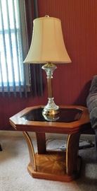 There are two of these end tables and three of the lamps