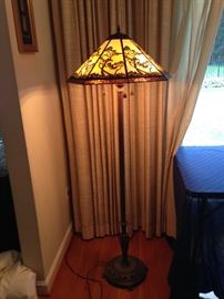 Lovely lamp with slag glass shade.