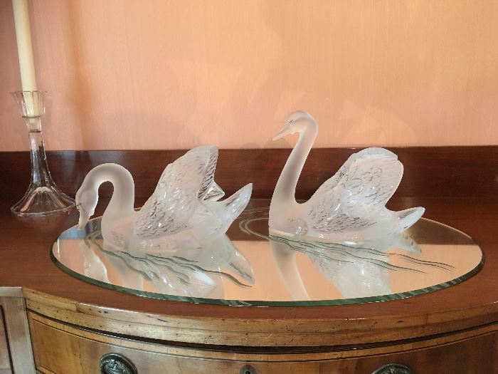 Large Lalique swans