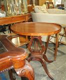 Antique harp style table. Gorgeous! One of MANY occasional tables.