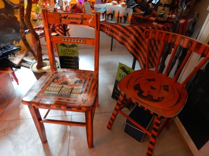 Painted chairs\