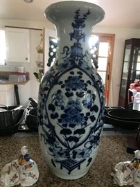 Chinese Blue White Porcelain Vase c1900 Antique