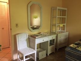 Wicker Furniture All for $95 - Separately Chair, Mirror and Vanity $50 - Dresser & Hutch Shelves $45
