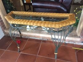 Ratan Sculpture Sofa Table $125