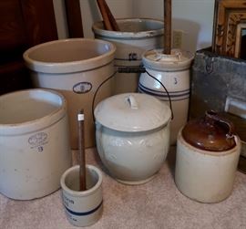 ALL SIZES - Vintage Crocks, Butter Churn & Jug