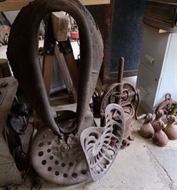 Horse Collar, Tractor Seats, Sausage Maker, Cast Iron Tub Legs, Well Pulleys